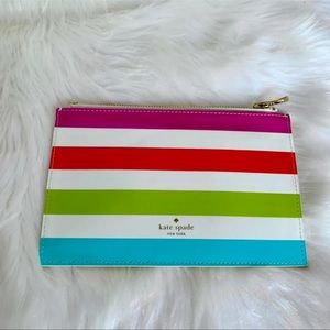 Kate Spade Pouch Bag - Colorful Stripes - St Patrick's Day - NWOT